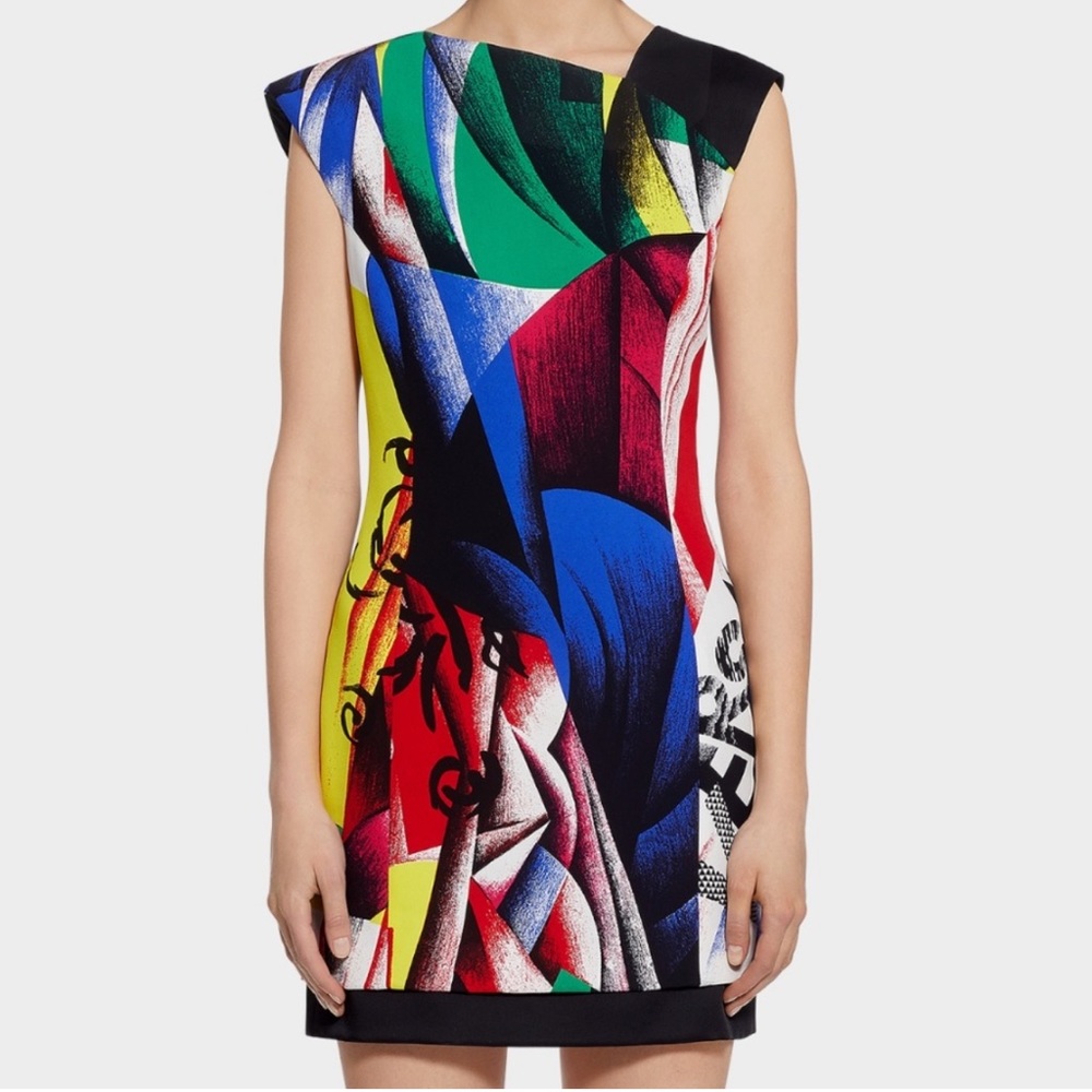 Versace Abito Donna Cocktail Dress Abstract Clash Print Size 44 NWT
